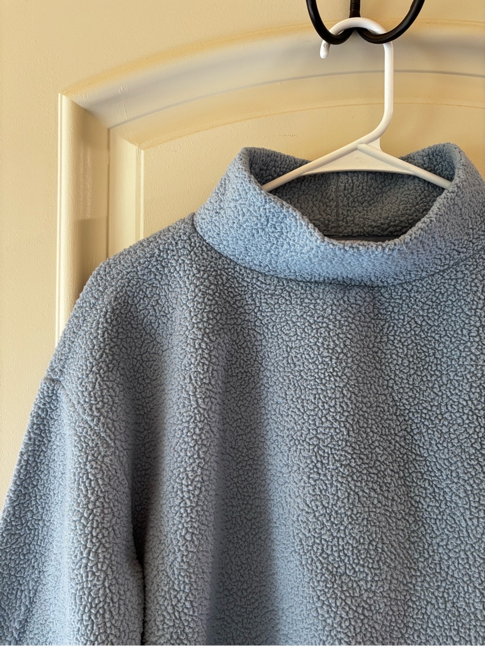 LOFT Light Blue Sherpa MockNeck Pullover